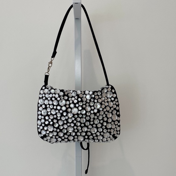 SONIA RYKIEL PARIS BLACK CRYSTAL CONVERTIBLE CLUTH - Picture 12 of 16